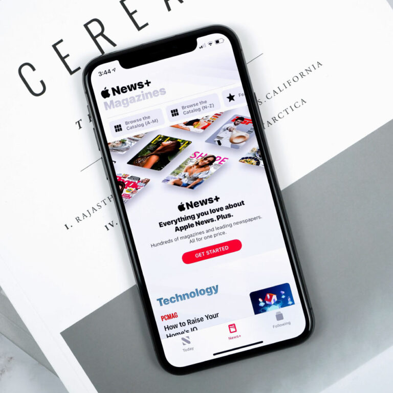 Apple News+ magazines app screen.
