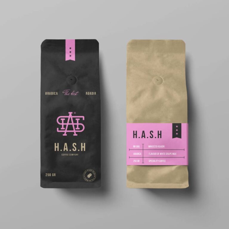 H.A.S.H Coffee Company bags, 250g.